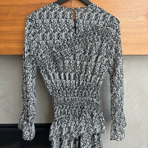 MISA Los Angeles Sophia Asymmetrical Ruffle Smocked Midi Dress, Size XS - Picture 12 of 16